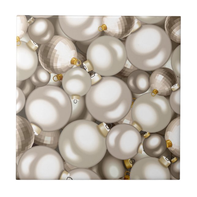 Carreau ornements de noël argenté (Devant)