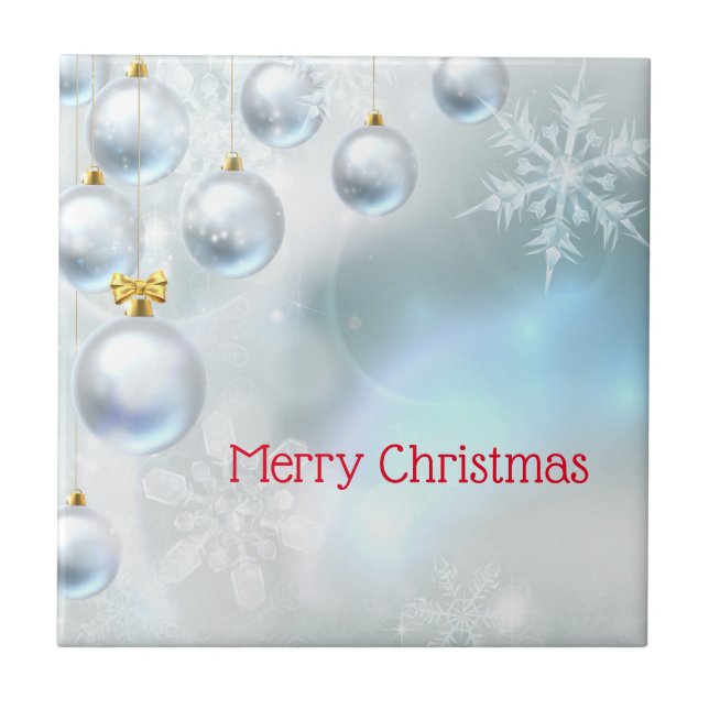 Carreau ornements de noël et flocons de neige (Devant)