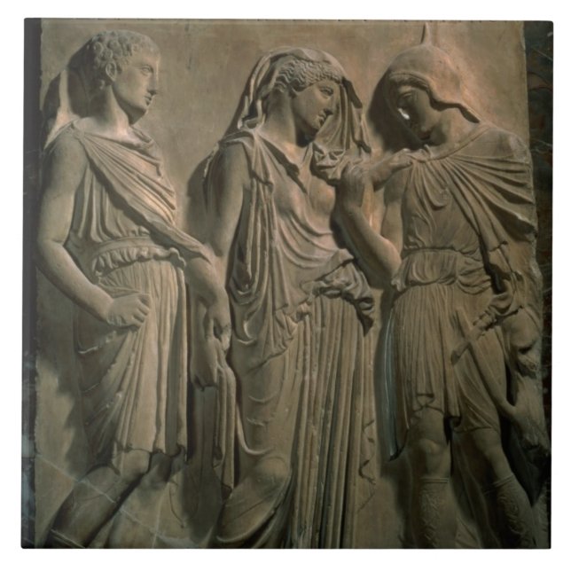Carreau Orphée, Eurydice et Hermes (marbre) (Devant)