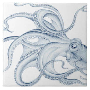 Carreau Otopus bleu Cephalopod Craken Encre