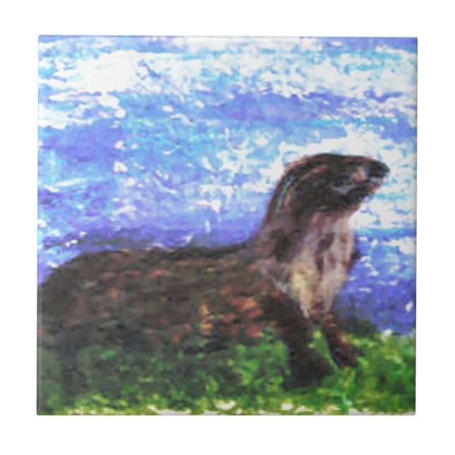 Carreau Otter du fleuve Sparkly (Devant)