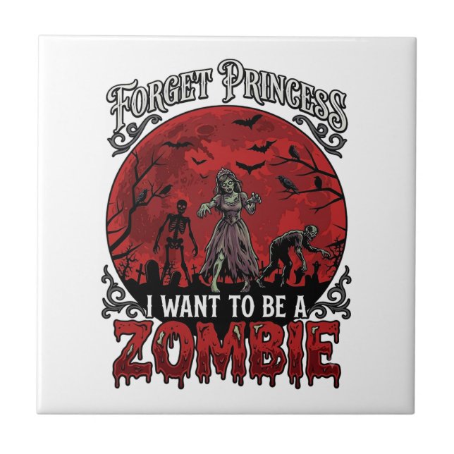 Carreau Oublier Princesse Zombie Lune de Sang Cimetière Ch (Devant)