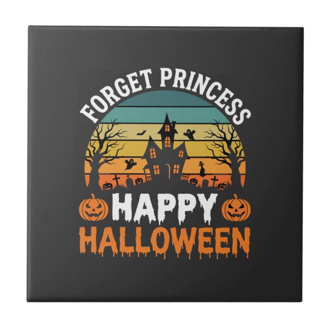 Carreau Oubliez Princesse Joyeux Halloween Maison Hantée D (Devant)