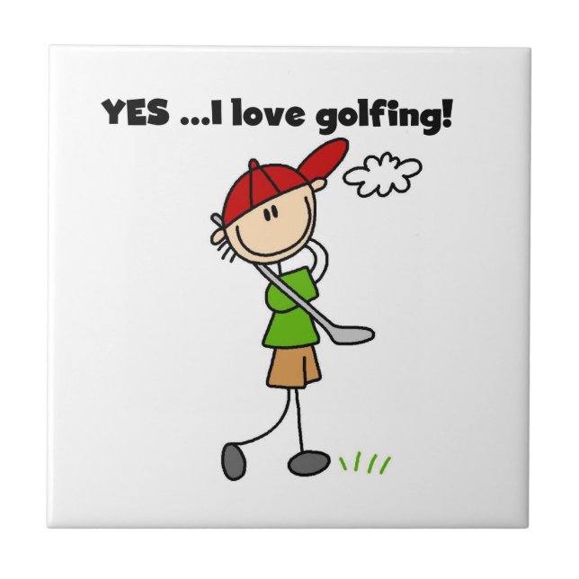 Carreau Oui j'adore le golf (Devant)