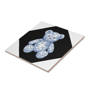 Carreau Ours en peluche de style chinoiserie