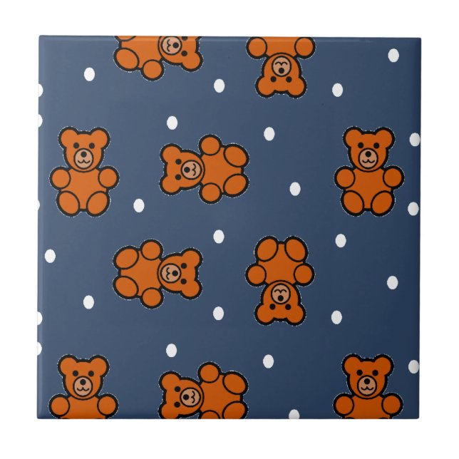 Carreau Ours en peluche mignon à pois (Devant)
