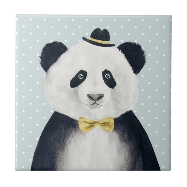 Carreau Ours panda d'aquarelle (Devant)
