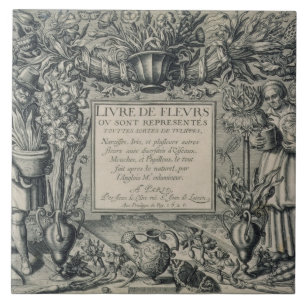 Carreau Page titre de "DES Fleurs de Livre" par Jean Le