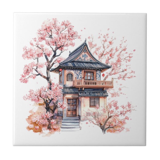 Carreau Pagode de chinoiserie Toile De Jouy  (Devant)