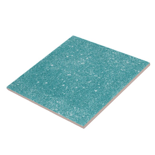 Carreau Paillettes de scintillement sarcelle (Côté)
