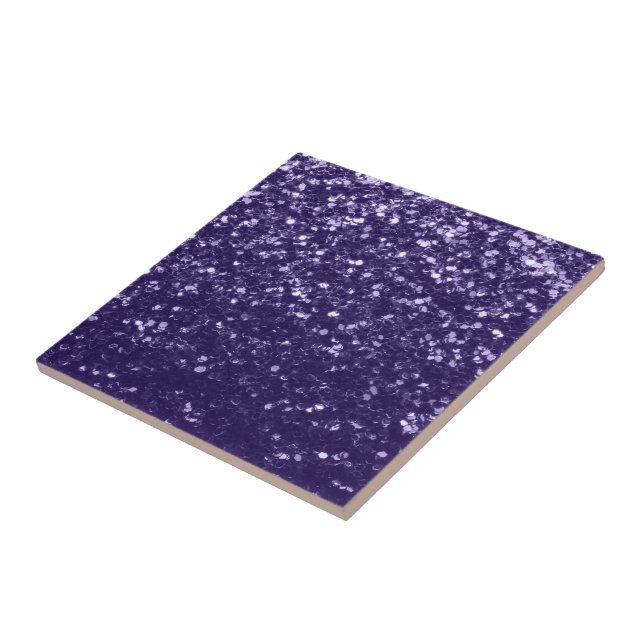 Carreau Paillettes de violet ultra foncé scintillantes (Côté)