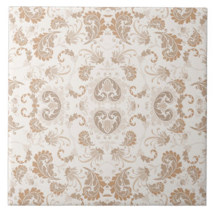 Carreau Paisley en beige esthétique moderne Tan Brown