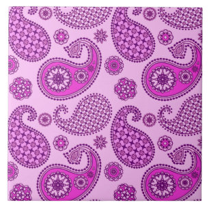 Carreau Paisley motif, orchidée et améthyste violet