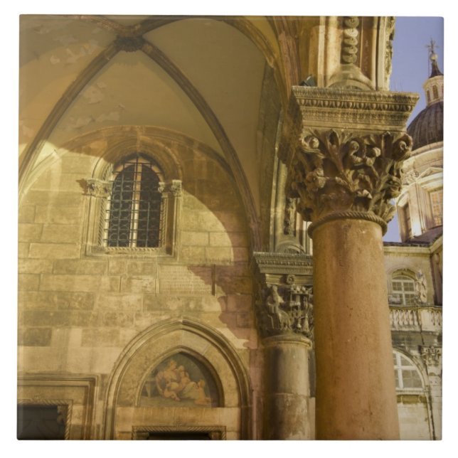 Carreau Palais du Rectorat Arches avec la cathédrale de Du (Devant)