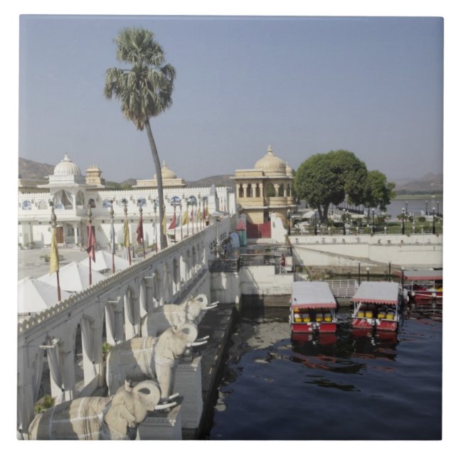 Carreau Palais Jag Mindar, lac Pichola, Udaipur, Inde. (Devant)