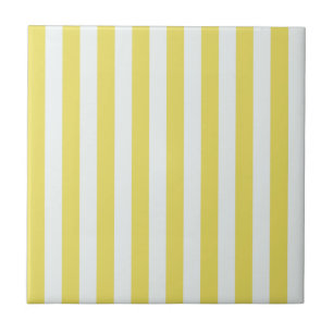 Carreau Pale Gold et White Stripes par Shirley Taylor