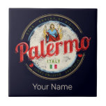 Carreau Palerme Capitale De Sicile Italie Souvenir Vintage<br><div class="desc">Palerme capitale de la Sicile souvenir vintage pour la ville et les vacances. Palerme en Sicile Italie avec Agatha de Catane design souvenir rétro pour les séjours en ville. Style de vie pour les randonneurs urbains siciliens Etna et Italie voyage. Palerme en Italie vintage design souvenir. Palerme Sicile design pour...</div>