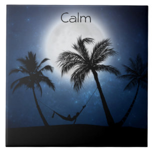 Carreau Palm trees in the moonlight