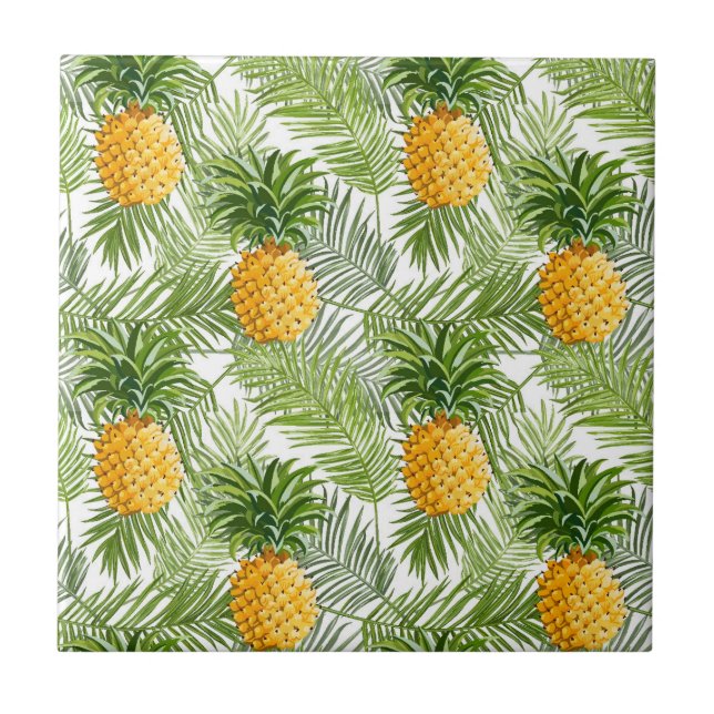 Carreau Palmettes et ananas tropicaux (Devant)