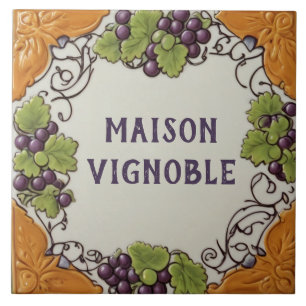 Carreau Pamplemousse violet Personnalisé Nom de la maison