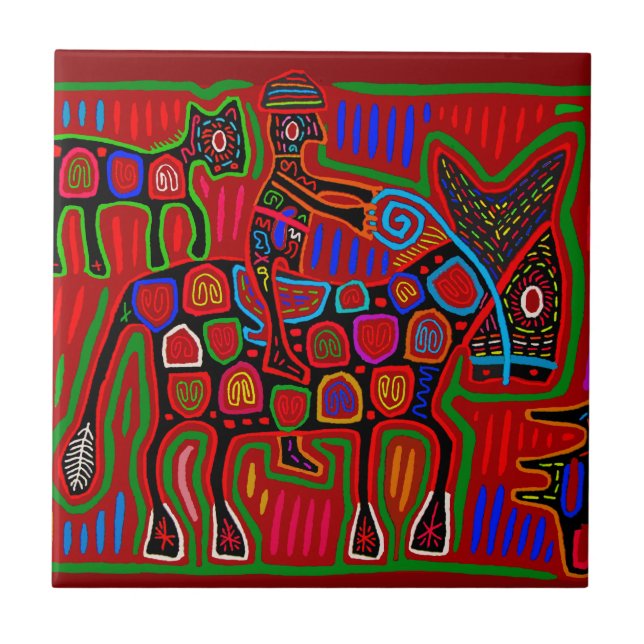 Carreau Panama Mola - Sauvez une balade à cheval sur un co (Devant)