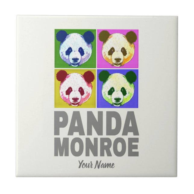 Carreau Panda Monroe Ours Pop Art Portrait (Devant)