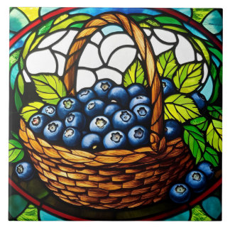 Carreau Panier Blueberry en verre tendu