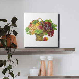 Carreau Panier de fruits vintage