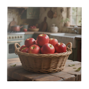 Carreau Panier de pommes rouges