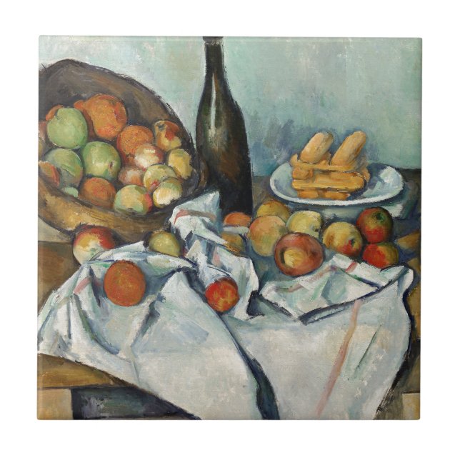 Carreau Panier de pommes Still Life Cezanne Peinture Art (Devant)