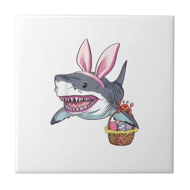 Carreau Panier d'oeufs de Pâques aux oreilles de lapin req (Devant)