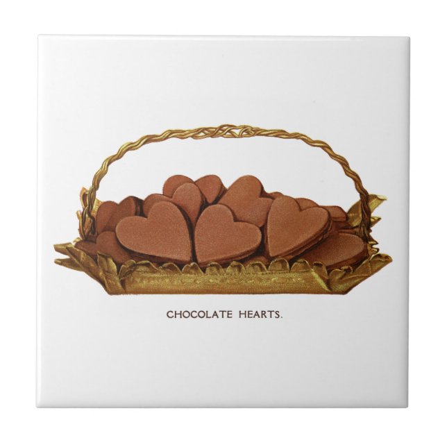 Carreau Panier vintage de Coeurs Chocolés (Devant)