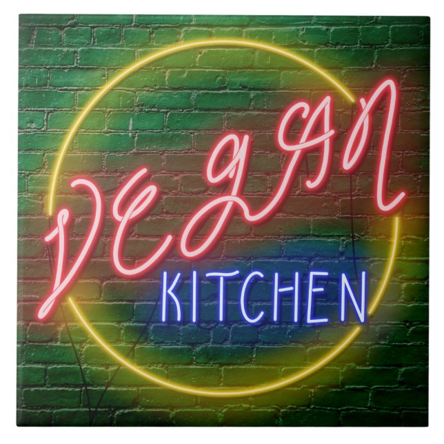 Carreau Panneau cuisine Neon Vegan (Devant)