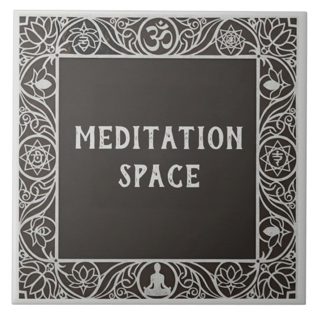 Carreau Panneau de nom de salle de méditation de studio de (Devant)
