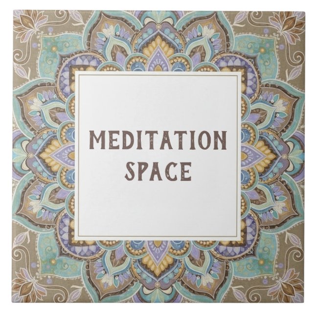 Carreau Panneau de nom d'espace de salle de méditation Man (Devant)