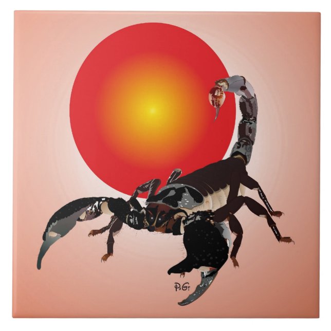 Carreau Panneau de photographie en céramique scorpion (Devant)