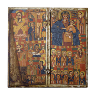 Carreau Panneau droit de diptyque avec la Vierge et