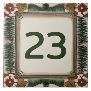 Carreau Panneau du numéro de maison personnalisé Forêt de 