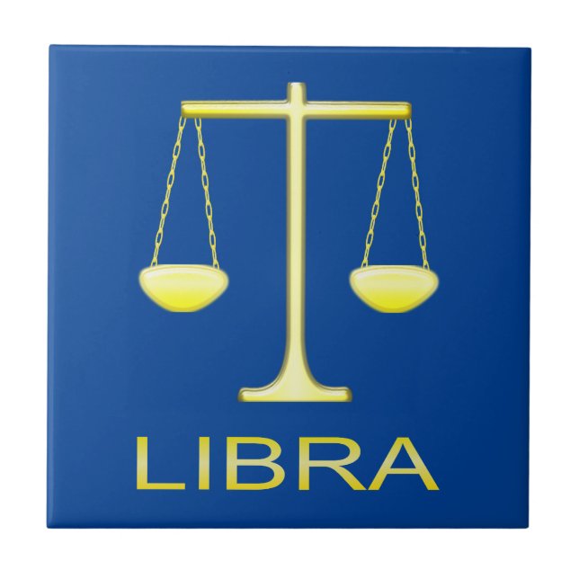 Carreau Panneau étoile Balance dorée de Libra (Devant)