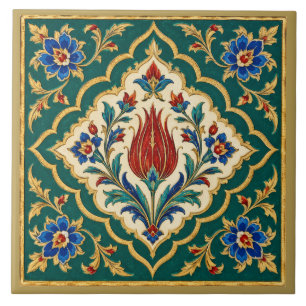 Carreau Panneau mural floral tulipe ottoman orné