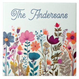 Carreau Panneau Plaque de nom de famille personnalisée Fle