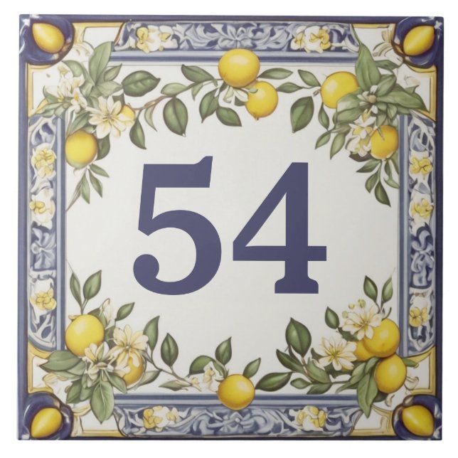 Carreau Panneau Plaque vintage porte en citron (Devant)