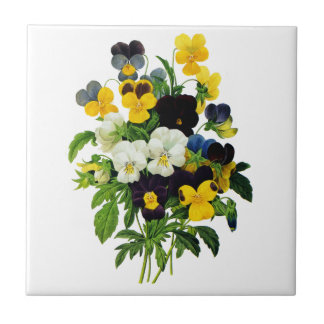 Carreau Pansies bleues et jaunes de Pierre Joseph Redoute