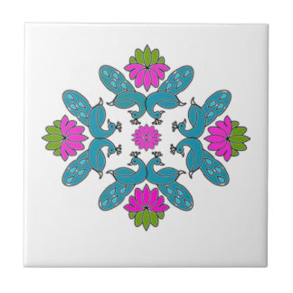 Carreau Paon Lotus Rangoli