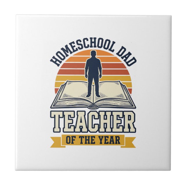 Carreau Papa à la maison Professeur de l'année T-shirt vin (Devant)