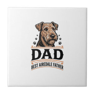 Carreau Papa Airedale Terrier T-shirt vintage pour papa ch