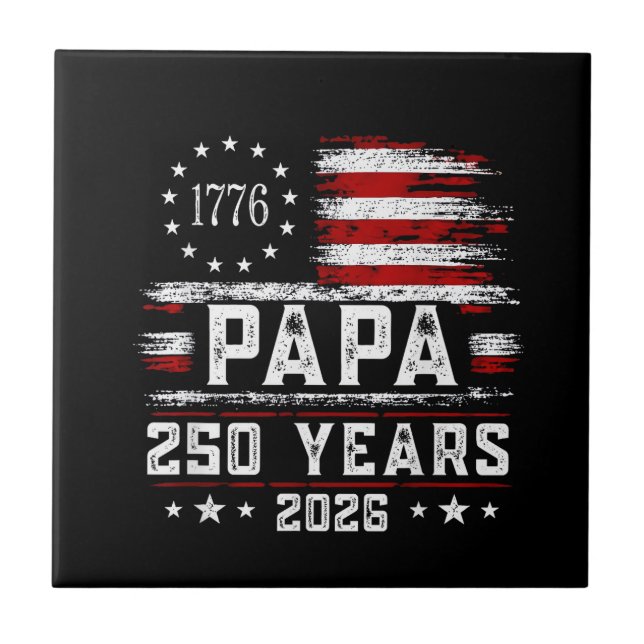 Carreau Papa américain drapeau 250 ans 4 juillet Gran (Devant)