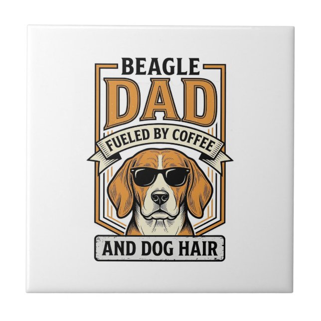 Carreau Papa Beagle alimenté par le café et le maillot de  (Devant)