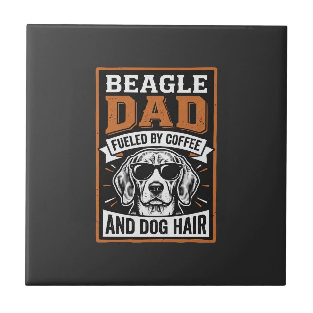 Carreau Papa Beagle alimenté par le café et les poils de c (Devant)