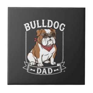 Carreau Papa Bouledogue Chien Lunettes de soleil Bandana
